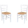 Liberoshopping Sedia LOIRE in legno massello con seduta in paglia SET 2 PEZZI (Laccato bianco)