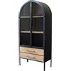 milani home vetrina Industrial in Metallo con Due cassetti cm 81,5 x 40 x 180 h di Design Moderno Industrial cm 81,5 x 40 x 180 h