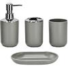 Icegrey Design Moderno 6 Pezzi Set di Accessori per Il Bagno Bottiglie per Lozione, Portaspazzolino, Boccale per Denti, Portasapone, Grigio-Four