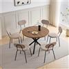 JZGORC Set di 6 Sedie per Tavolo da Pranzo, Tavolo da Pranzo Rotondo in Legno da 100 cm, Sedie Moderne Impilabili per Sala da Pranzo, Cucina, Soggiorno (Scuro + Kaki)