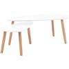 vidaXL 2x Set Tavolini da Caffè Legno Massello Pino Bianchi Tavolo Tavolinetto
