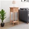 Generico Tavolino con Cassetto 25x25x60 cm Legno Massello di Noce,Tavoli,Tavolini Decorativi,Tavolini-350343
