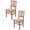 t m c s Tommychairs - Set 2 Sedie Artemisia per cucina bar e sala da pranzo struttura in legno di faggio verniciato color noce chiaro e seduta in tessuto lisere rosso