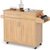 SOARS Carrello da Cucina con Ruote di Gomma, Isola Cucina con Cassetto e Ripiano Regolabile, Mobile Credenza Salvaspazio Porta Microonde, Portaspezie, Portasciugamani, 116 x 40 x 85 cm (Naturale)
