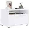 HaoChrymec Mobile TV in Legno Composito con Cassetto e Scomparto, Salvaspazio e Facile da Pulire, Ideale per Mobili Soggiorno e Credenza Soggiorno, adatto a Salotto e Camera da Letto, Bianco, 60x40x38 cm