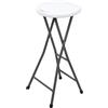 Spetebo Sgabello da bar pieghevole Spetebo, portata 100 kg, 70 x 27 cm, metallo/plastica, seduta in plastica bianca, senza schienale