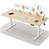 Flamaker Scrivania regolabile in altezza, tavolo intero 160 x 60 cm, scrivania elettrica regolabile in altezza per seduta in piedi, scrivania per computer con funzione memoria, standing desk, beige