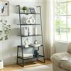 [en.casa] Scaffale a Scala con 5 Ripiani Libreria Mobile Espositore Multifunzionale a Forma di Scala 183,5 x 80 x 40 cm per Casa Ufficio - Nero