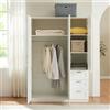 [en.casa] Armadio Guardaroba per Camera da Letto Armadio Chiuso con Ante a Persiana Scomparti Cassettiera Asta Appendiabiti 176 x 120 x 52 cm MDF - Bianco