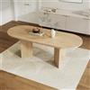 LARFOEK Tavolo da pranzo da 120 cm a 160 cm espandibile, ovale, in legno, per soggiorno e sala da pranzo, colore rovere