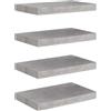 vidaXL Scaffali a Parete 4 pz Grigio Cemento 40x23x3,8 cm in MDF