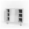 Vicco Mobile sottolavabo per bagno Fynn, Bianco lucido, 60 x 54 cm, con intaglio per sifone e ripiani aperti