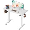 DEVAISE Scrivania Regolabile in Altezza 120×60 cm con Piano Intero, Motore Silenzioso, Portata 85kg, Scrivania Ergonomica Sit-Stand per Home Office, Bianca