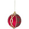 Goodwill Pallina di Natale addobbo per Albero, Sfera in Tessuto Tartan Scozzese 12.5 cm 3 Varianti (1pz) C