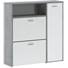 Domo Mea Scarpiera Multi Anta e Ribalte Bianco Cemento Spaziosa H94cm
