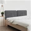 DHOME Testiera Imbottita Liscia Arrotondata in Lana Ecologica per Parete Acustica Testate Fonoassorbenti Testata Letto Camera da Letto (Grigio Scuro, 160cm Dual)
