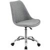 [en.casa] Sedia Girevole da Scrivania Regolabile in Altezza tra 44-54 cm Sedia da Ufficio con 5 Rotelle Seduta Imbottita - Rivestimento in Tessuto Grigio Chiaro