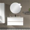 Inbagno Mobile bagno moderno sospeso 100 cm, serie Master 2 cassetti, completo di lavabo e specchio Garanzia 5 anni (Bianco Opaco)
