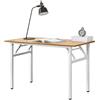 [neu.haus] Tavolo Pieghevole Scrivania Richiudibile Telaio in Metallo e Piano in MDF 120x60 cm Piedini Regolabili Tavolo Portatile Ideale per Casa Ufficio Eventi - Color Faggio/Bianco
