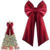 Generico Natalizio Extra Large in Velluto, Puntale per per Albero di Natale Bordeaux, Decorazione Vintage con in Velluto, Decorazione Multiuso da Appendere per La Porta Dront del