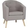 SHISHI Poltroncina Camera da Letto, Chauffeuse con Braccioli, Poltrone da Soggiorno per 1 Persona, Piccolo Divano Imbottito Spesso 64 × 60 × 70 cm (Grigio chiaro)