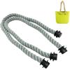 Generico 2 Pezzi Sostituzione Manici per Borsa da Spiaggia, per Classic O Bag Manici Lunghi Ricambio Maniglia Corda, Manici per Borse Uncinetto, per Manici Borsa O Bag Accessori 65 cm (Grigio-verde chiaro)