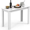 VCM sedie Tavolo Cucina, tavola da Pranzo, tavoli da Pranzo, Set Tavolo e sedie da Pranzo Tavolo da Pranzo in Legno Tavolo da Cucina Esal 110 x 50 cm Bianco