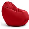 Bruni Classico L Rosso - Pouf Sacco XXL, Pouf Poltrona a forma di goccia per soggiorno e camere, Bean Bag interno ed esterno, fodera lavabile, puff per adulti, con imbottitura
