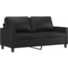 vidaXL Divano a 2 Posti Nero 140 cm in Similpelle