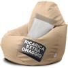 Avalon - Puff Poltrona Sacco Gigante XXL Jazz in Ecopelle Deluxe, Pouf Sacco di Qualità Sartoriale, Bean Bag per Sedersi Ergonomico, Pouf a Sacco Impermeabile, Made in Italy(95x135cm-Beige)