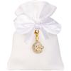 Generic Lotto di 12 Sacchetti portaconfetti in Cotone Vari Colori 10x12 cm BOMBONIERA Porta Confetti (Avorio Luna Oro)
