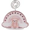 Generico 12 segnaposti memoclip per la Tua Cerimonia con Disegno rappresentazione liturgica CRESIMA Comunione Nascita Battesimo (Orsetto Rosa con Arcobaleno)