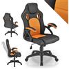 Juskys Sedia racing da scrivania Montreal arancione| Braccioli imbottiti e schienale ergonomico | Sedia da ufficio Sedia girevole Sedia da gaming