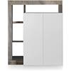 Web Convenienza Madia con 2 Ante Made in Italy - Credenza Contenitore Collezione Hamburg per Soggiorno Cucina Ingresso Sala da Pranzo Mobile Design moderno originale Bianco Lucido e Pero