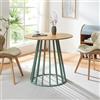 [en.casa] Tavolo Rotondo da Sala Pranzo Base Conica Tavolo Bistrot con Piano Rotondo (AxØ) 76x80 cm per Soggiorno Postazione di Lavoro Studio - Effetto Rovere/Verde Pastello
