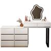 AuraFurn Tavolo da toeletta con illuminazione a LED e specchio, tavolo da trucco con tavolino, Vanity Desk, comò con cassetti e scaffali aperti, regolabile, montaggio flessibile (grande)
