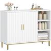 Fobyfurny Mobile da Bagno Salvaspazio, 100 x 35 x 75 cm, Bianco e Oro
