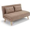 REDÒKASA Divano pronto letto modello GENOVA, 2 cuscini, massima imbottitura, piedi di legno, design adatto per ambienti classici e moderni (Tortora)