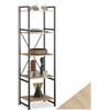 tectake® Scaffale Verticale 47,5x34,5x151,5cm, 5 Ripiani, Libreria Verticale Salvaspazio, Mobiletto da Parete, Design Industriale, Arredamento Casa e Ufficio - Legno Industriale Chiaro