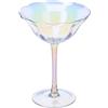 Hervit Box 2 Bicchieri in Vetro Fleur Effetto Iridescente Coppa Champagne con Scatola Regalo - Bicchieri Vino, Coppa Gelato, Tavola Elegante, Mise en Place - 12x17cm -200ml