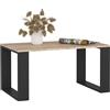 AKORD | Tavolino da Salotto in Legno - NOX | Tavolo da Caffè con gambe | Coffee Table | Tavolini Basso Moderno | Arredamento Casa | 92 x 45 x 53 cm | Quercia Sonoma & Nero