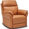 AIRSKY Poltrona Relax in Pelle Reclinabile Manuale Poltrone per Anziani Poltrona Ergonomica da Soggiorno con Poggiapiedi Inclinabile Adatta per Home Theater e Camere da Letto (Arancione)