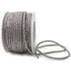 Ingrid-Bänder - Cordoncino in Lurex, Argento, Larghezza 4 mm, Rotolo da 25 m
