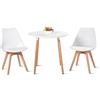 H.J WeDoo Tavolino da pranzo con 2 sedie, tavolo in legno e bianco scandinavo, set da pranzo per sala da pranzo, cucina, 80 cm