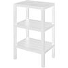 Inbagno Mobiletto scaffale bagno salvaspazio, con 3 ripiani portaoggetti, colore bianco effetto legno, in polipropilene senza BPA, H 73,5 x p 29 x L 38 cm, in KIT di montaggio (Bianco, 3 ripiani)