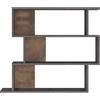 Rebecca Mobili Scaffale per Libri, Piccola Libreria Pensile, Grigio Effetto Cemento, Truciolato, con 4 Ripiani e 8 Vani, per Salotto Moderno - Misure HxLxP: 88 x 104 x 27 cm - Art. RE7224