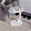 sugodesign Tavolino da salotto con ruote, piccolo tavolino a forma di C in stile bianco, piccolo tavolino da salotto ideale per computer portatili, tazze - Norma