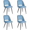BenyLed Set di 4 Sedia da Pranzo in Velluto a Coste, Sedie da Cucina in Stile Moderno di Metà Secolo con Seduta Imbottita e Gambe in Metallo; Ideale per Sala da Pranzo, Soggiorno (Blu)