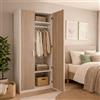 Linea Azzurra Armadio in Legno Nobilitato Melaminico con 2 Ante 2 Ripiani e Asta Appendiabiti Made in Italy 210x91x52cm Guardaroba per Camera da letto, Soggiorno, Ingresso