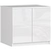 AKORD | Estensione dell'armadio | Aumenta la capacità dell'armadio | Armadio 2 Ripiani e 2 Ante | Robusto | Facile da montare | 51 x 90 x 55 cm | Bianco|Bianco lucido